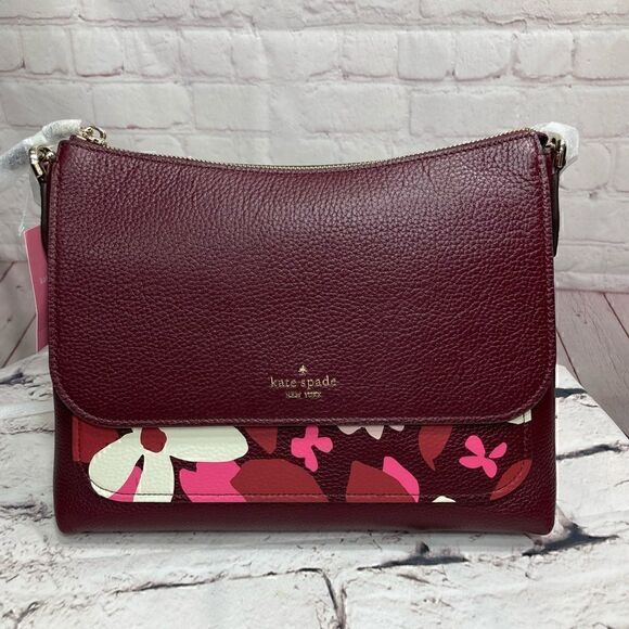 KATE SPADE melody forest floral flap shoulder bag Rare to find - Picture 5 of 12